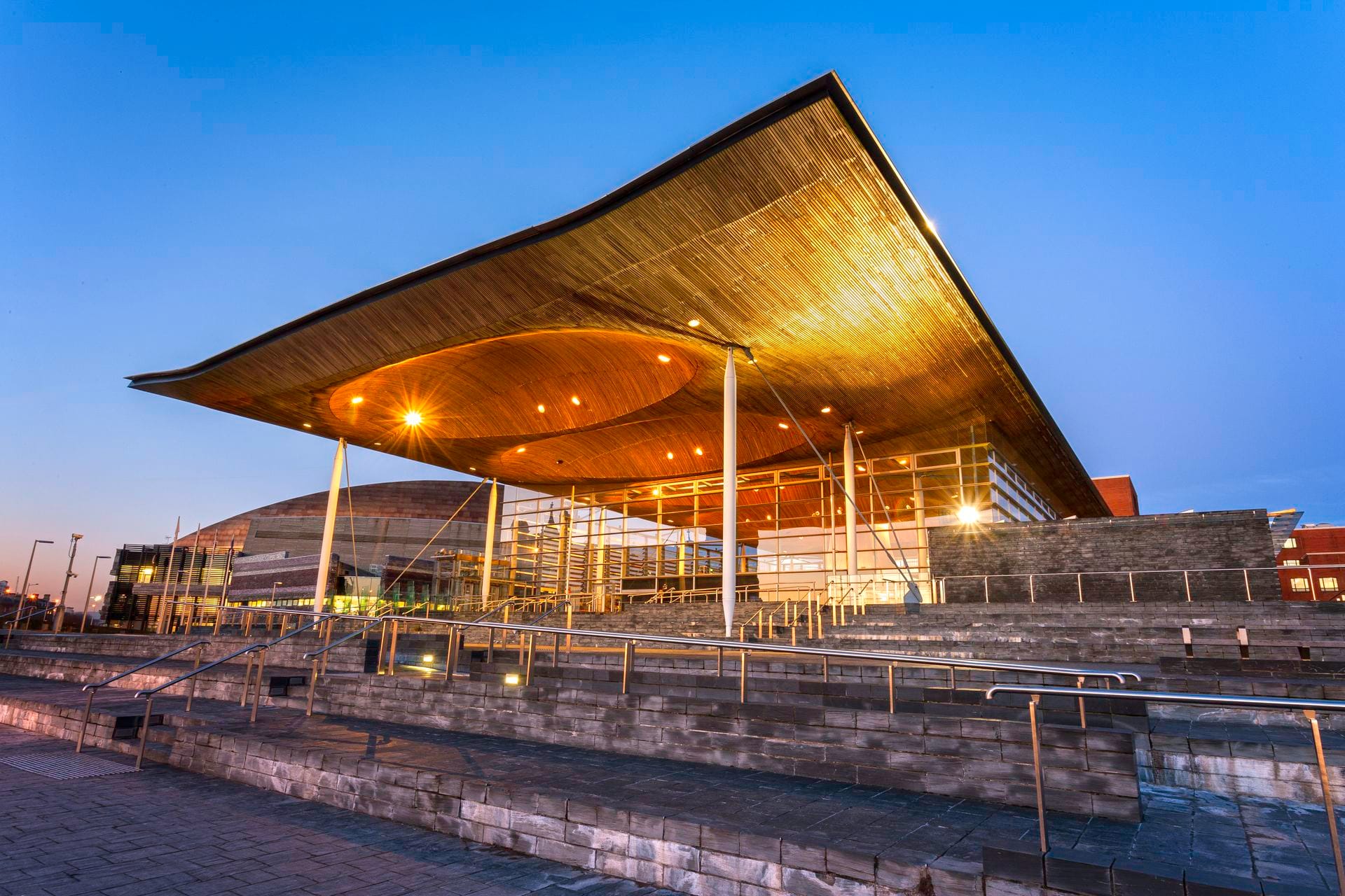 The Senedd, home of the Welsh Parliament, in Cardiff Bay
