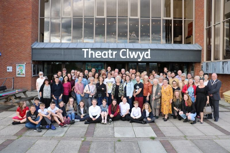 Staff posing for a picture outside Theatr Clwyd
