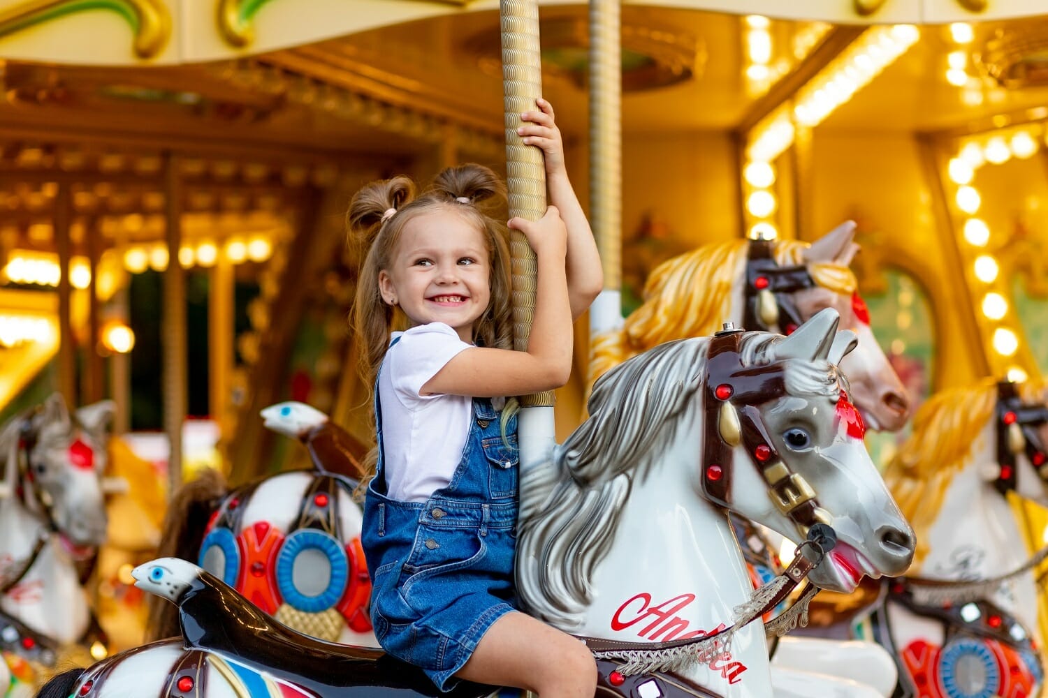 Carousel ride at Folly Farm and theme park in Wales